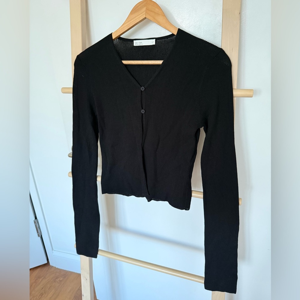 Oak + Fort Front Cutout Cardigan